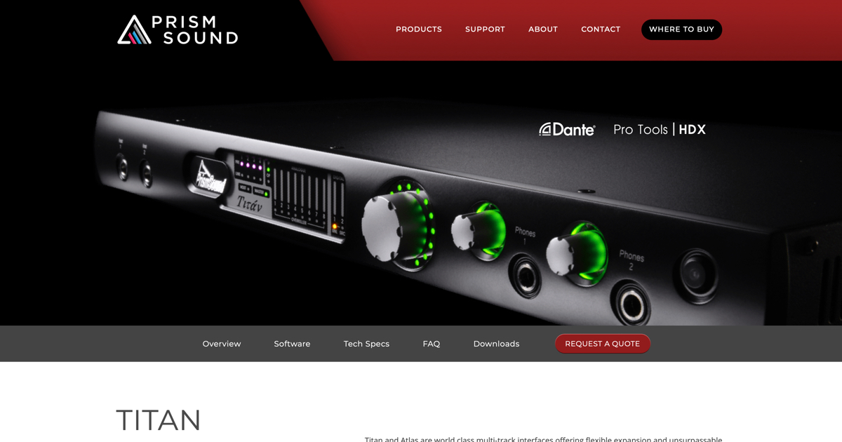 【完動美品】Prism Sound Titan Black Titan multi-track audio interface - Prism Sound