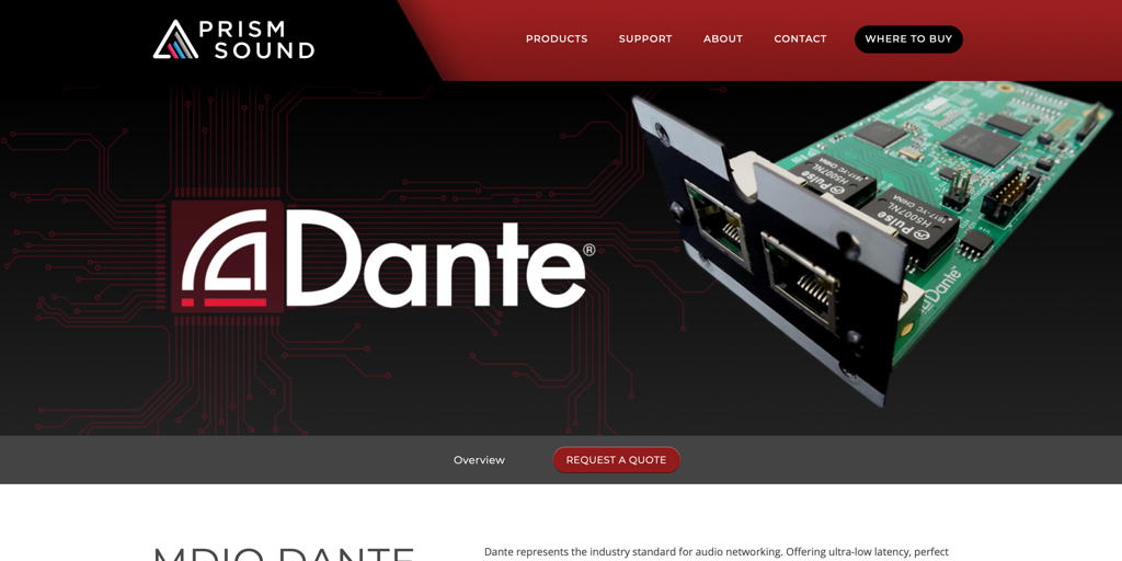 MDIO DANTE Module - Prism Sound