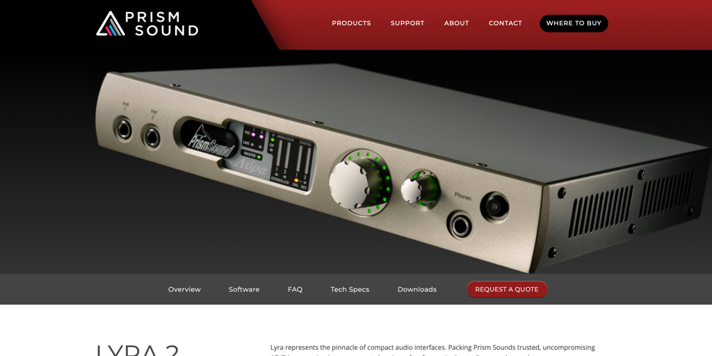 Lyra 2 compact audio interface - Prism Sound