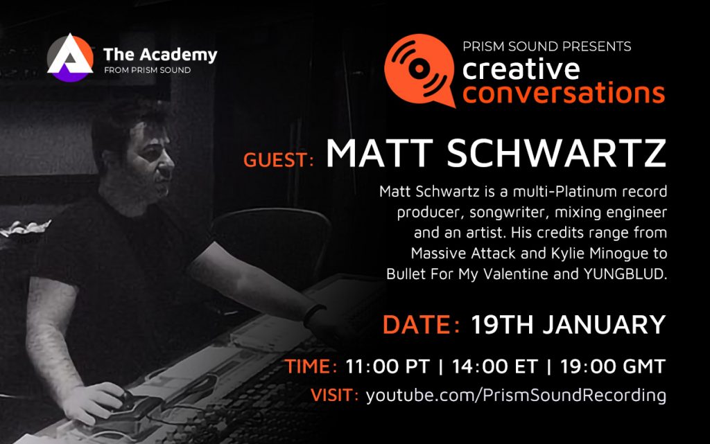Matt Schwartz is a multi-Platinum record producer, songwriter, mixing engineer and an artist.